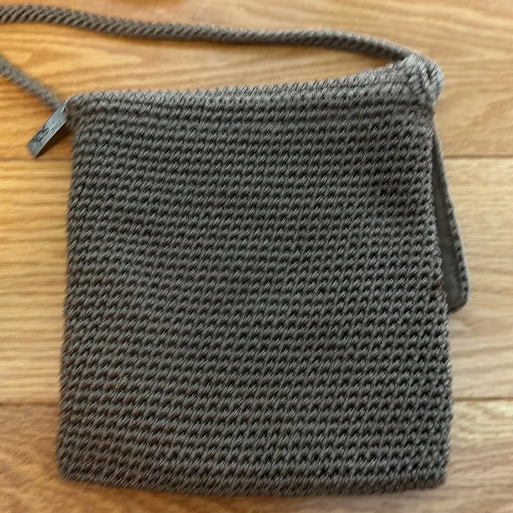The Sak small crossbody crochet purse in tan